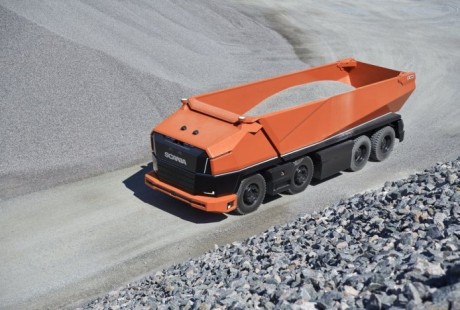 没有驾驶舱：Scania推出无人驾驶概念矿车AXL