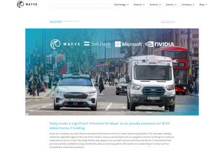 领投Wayve超75亿元C轮融资！软银豪掷数百亿的Robotaxi赛道将迎新机遇？